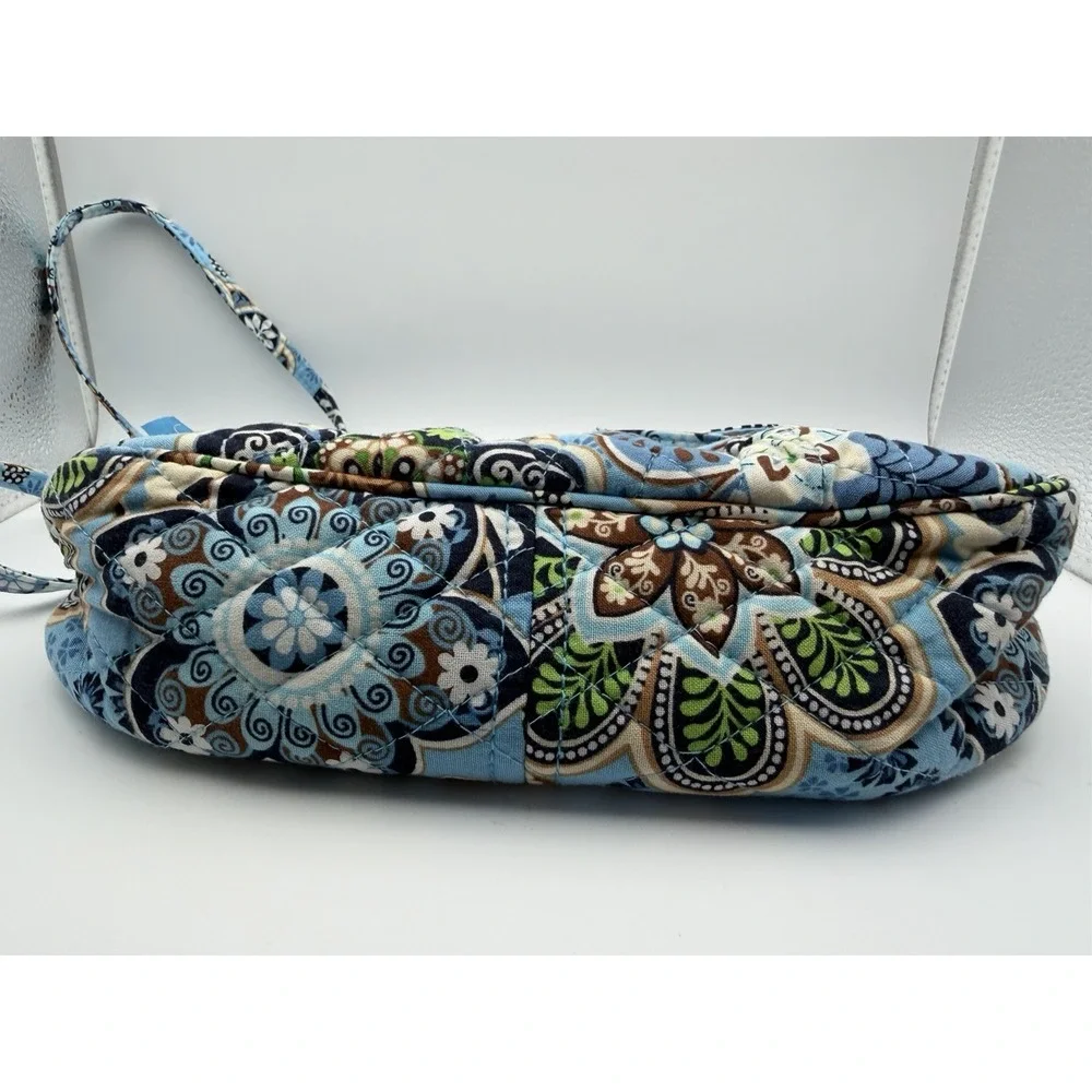 Vera Bradley Blue Green Brown White Paisley Quilted Crossbody